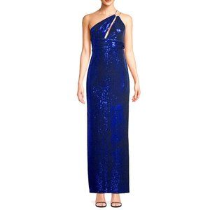 One shoulder sequin gown